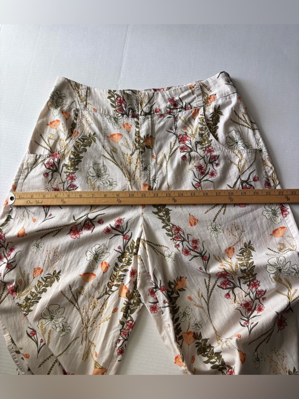 Free People Cream Floral Wide Leg Pants - Picture 7 of 14